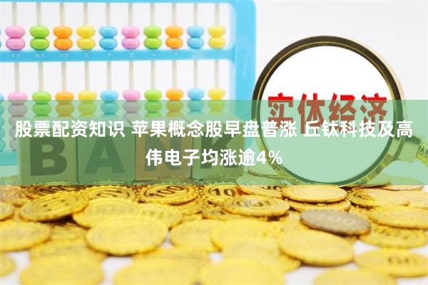 股票配资知识 苹果概念股早盘普涨 丘钛科技及高伟电子均涨逾4%