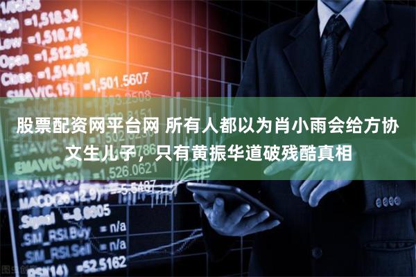 股票配资网平台网 所有人都以为肖小雨会给方协文生儿子，只有黄振华道破残酷真相